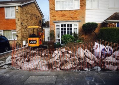 1.5 ton JCB digging out for new driveway in Rainham