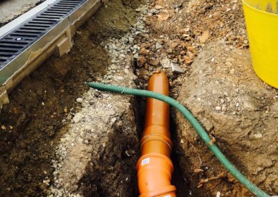 Installation of channel drainage into soakaway